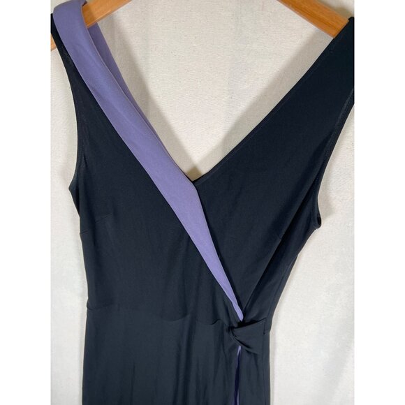 BCBGMAXAZRIA Womens Size M Sheath Dress Black Purple Color Blocked Sleeveless - Picture 8 of 13